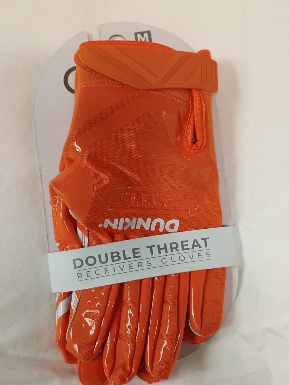 Double Threat Men's Receiver Gloves — Orange